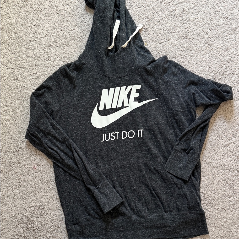 Nike Charcoal Hoodie with White Logo